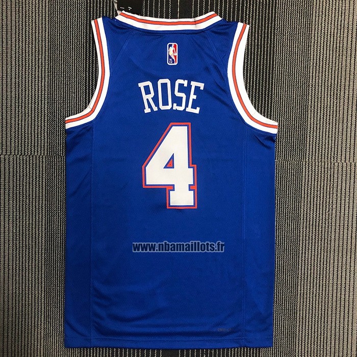 Maillot New York Knicks Derrick Rose NO 4 Statement 2020-21 Bleu
